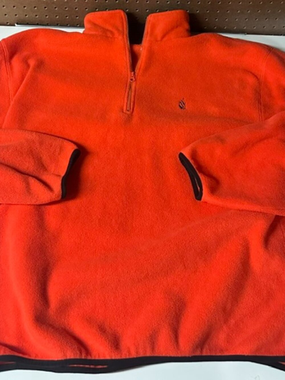 VTG 1990s Nautica Tech Fleece XXL Qtr Zip Orange Pullover Made In USA